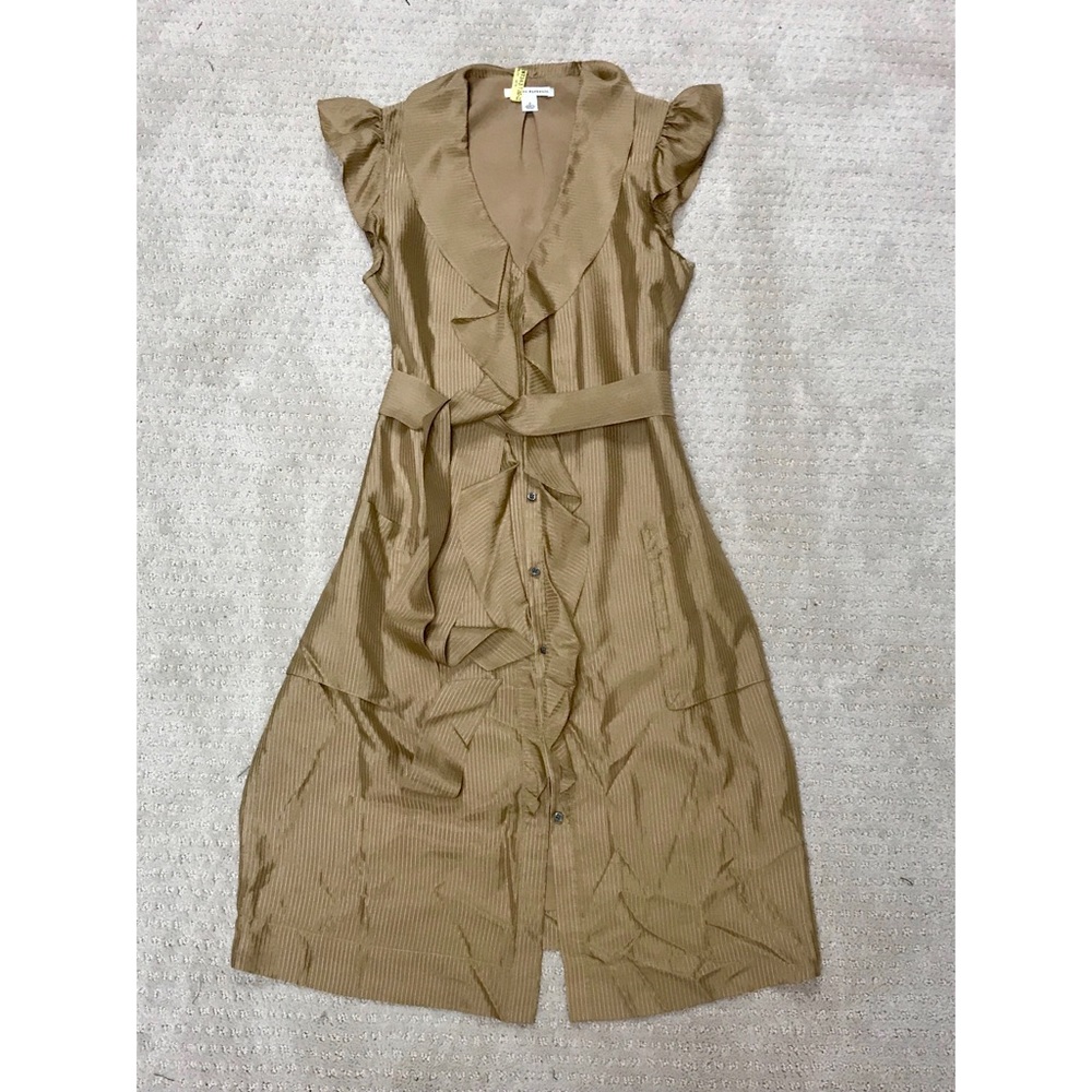 Banana Republic Silk Flounce Dress in Desert Sand